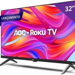 AOC, Smart TV, Roku, 32'' HD, 32S5045/78G, com HDMI, USB, Wi-Fi, Conversor Digital