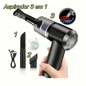 Aspirador e Soprador Portátil 4 em 1 - Alta Potência e Multifuncional para Limpeza Completa
