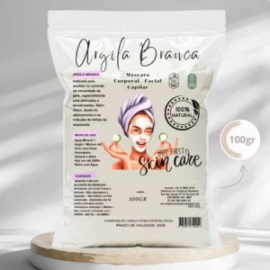 Argila Mascara facial 100g Elegância Orgânica 100 % Natural Branca Verde Rosa Dourada Preta Dolomita