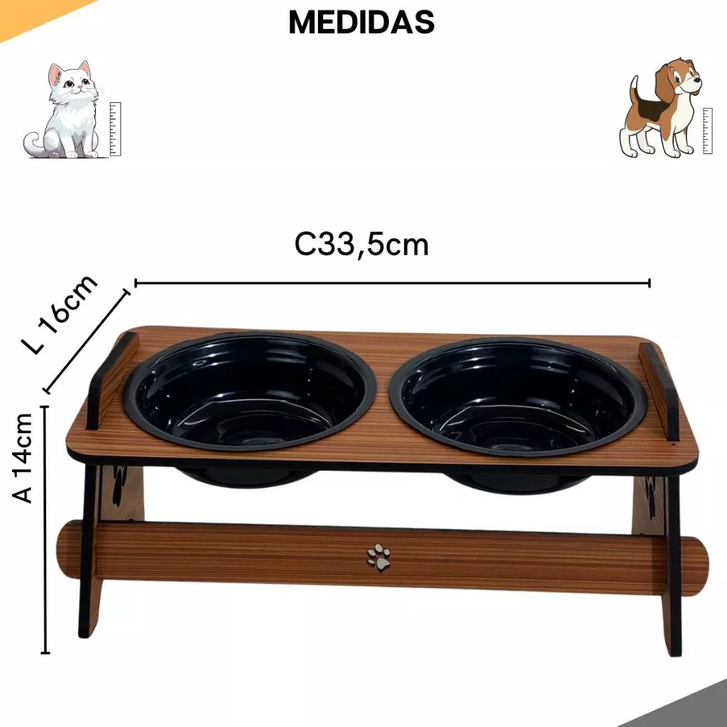 Comedouro Bebedouro Pet Suspenso Para Cães e Gatos Elevado Com TAMPAS - Imagem 4