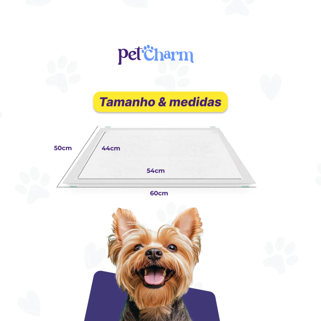 50 unid - Tapete Higiênico PetCharm Slim -Tamanho 50cm x 60cm Para Cachorros - Imagem 3