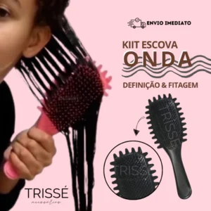 Escova Onda Finalizadora Beauty Flash Definição de Cachos e Finalização para Cabelo Cacheado Crespo