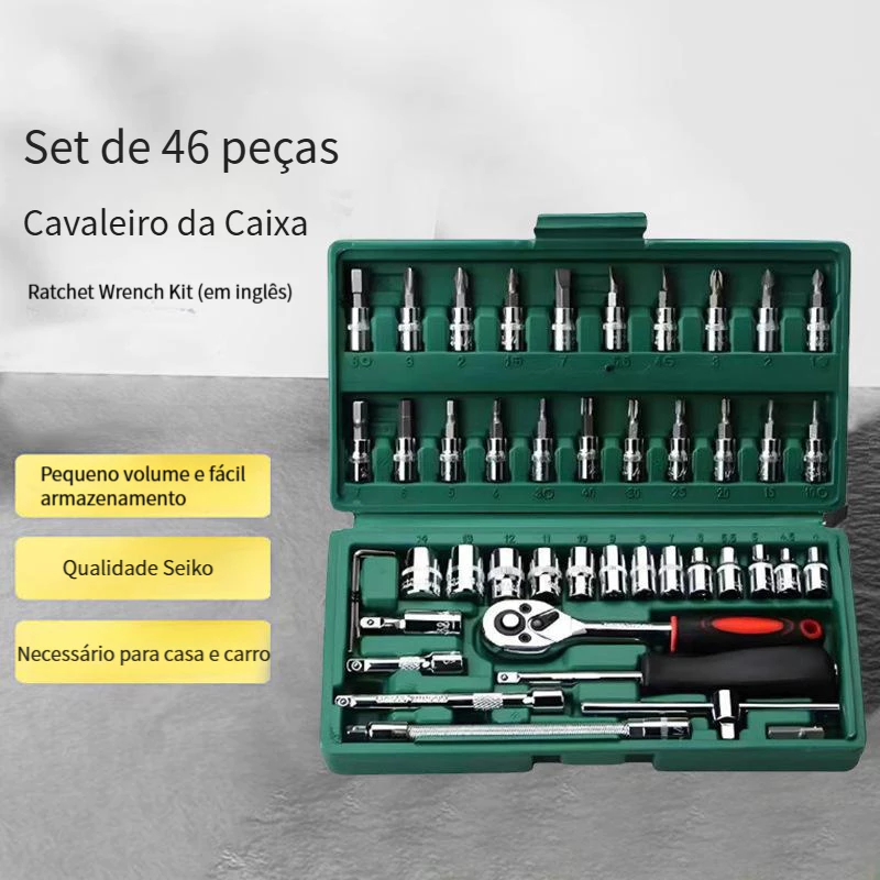 40 Peças / 46 Peças Jogo De Chave Catraca Caixa De Ferramentas Completa Reversível Soquetes Maleta - Imagem 3