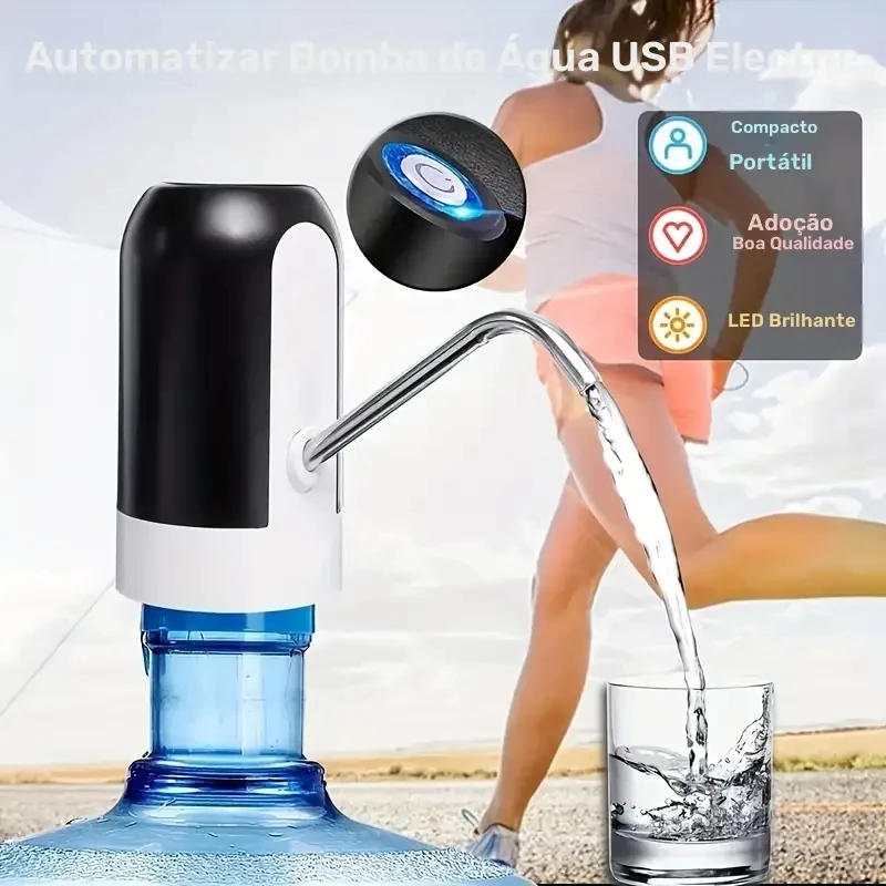 BombaElétricaDeGalãoUniversalComCarregamentoUSBParaGalão