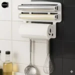 Porta Papel Toalha Triplo Suporte Rolos de Cozinha 3 em 1