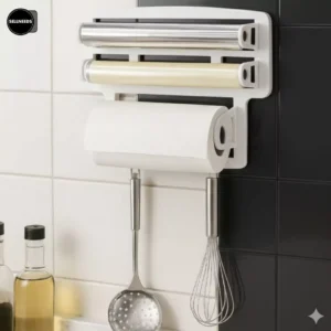 Porta Papel Toalha Triplo Suporte Rolos de Cozinha 3 em 1