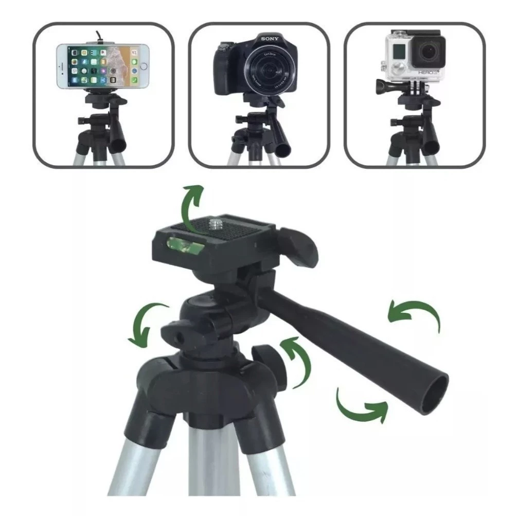 Tripé Universal Com Nível Câmeras Celulares 1,02m Pronto Entrega - Imagem 3