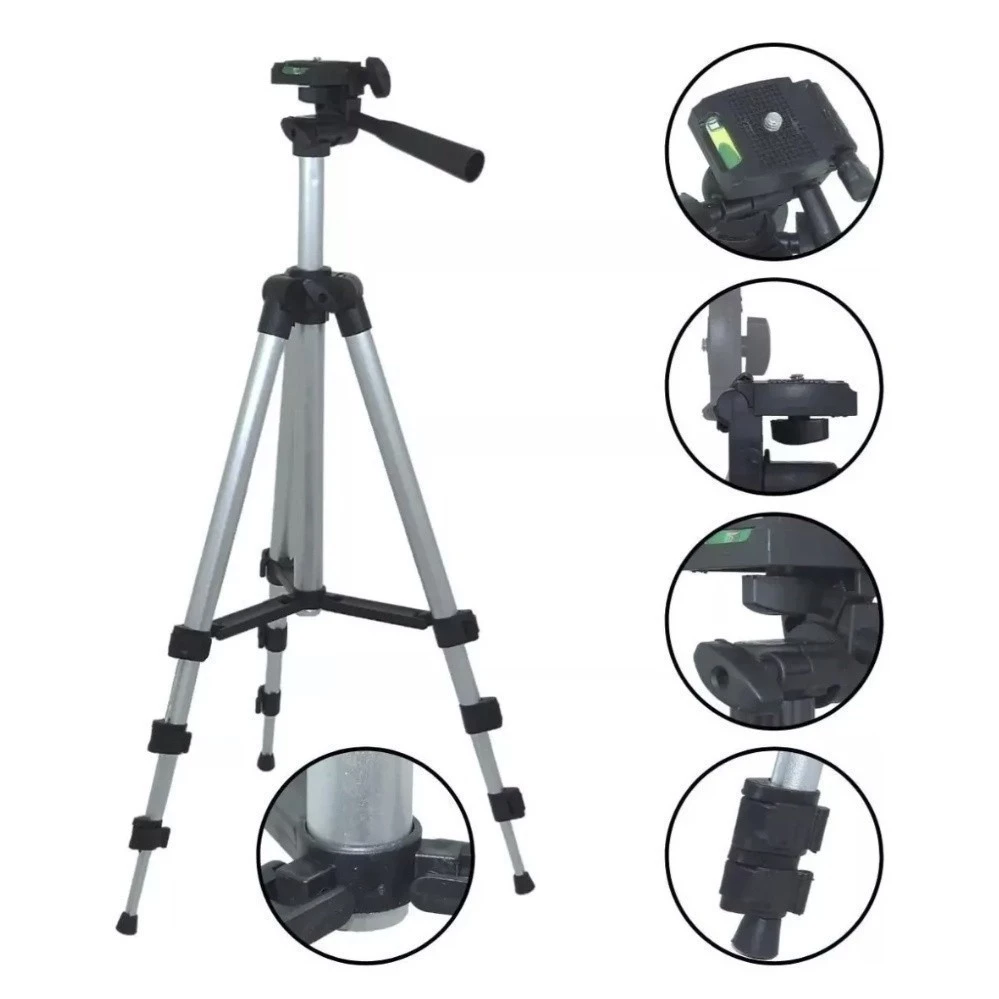 Tripé Universal Com Nível Câmeras Celulares 1,02m Pronto Entrega - Imagem 4