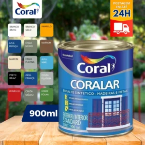 Coral Wood and Metal Synthetic Enamel Paint Coralar Exterior/Interior 900ml / 1/4 Coral